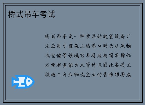 桥式吊车考试
